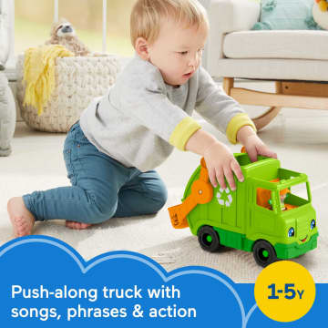 Fisher-Price Little People Recycling Garbage Truck Toy With Music And Sounds, Toddler Toy
