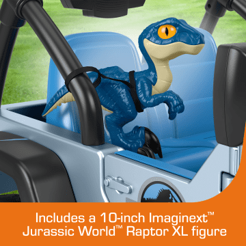 Power Wheels Jurassic World Dino Damage Jeep Wrangler Ride-On Toy With Lights And Sounds, Preschool Toy - Imagen 3 de 4