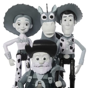 Disney And Pixar Toy Story Woody Roundup Pack 4 Figures Black & White