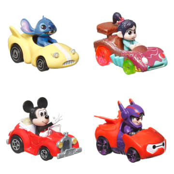 Hot Wheels RacerVerse Vehículo de Juguete Paquete de 4 de Personajes de Disney con Hero