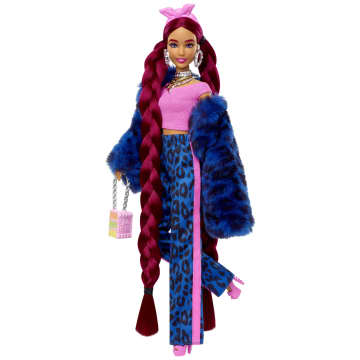 Barbie Extra Muñeca Traje de Leopardo Azul