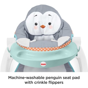 Fisher-Price Sit-Me-Up Floor Seat Portable Baby Chair With Snack Tray & Toys, Penguin Island