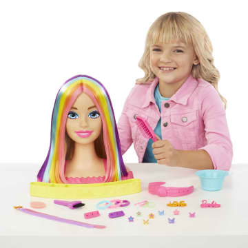 Barbie Styling Head Muñeca Arcoíris Neon Rubia