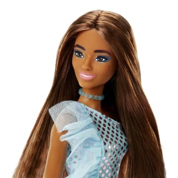 Barbie Doll, Kids Toys And Gifts, Brunette in Teal Metallic Dress - Image 2 of 5