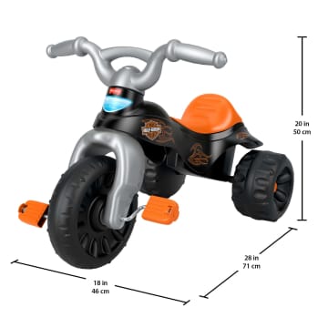 Fisher-Price Harley-Davidson Tricycle With Handlebar Grips, Multi-Terrain Tough Trike, Toddler Toy