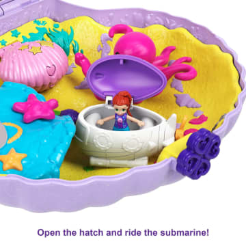 Polly Pocket Travel Toys, Purse Playset And 2 Dolls, Seashell Mermaid - Image 4 of 6