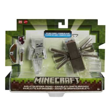 Minecraft Vanilla Figura de Brinquedo Pacote Esqueleto e Aranha de 3.25