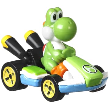 Hot Wheels Mario Kart Veículo de Brinquedo Kart Padrão Yoshi - Image 1 of 4