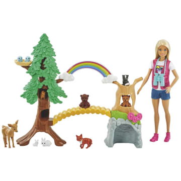 Barbie Career Wilderness Guide Playset With Blonde Doll And 10 Animal Figures
