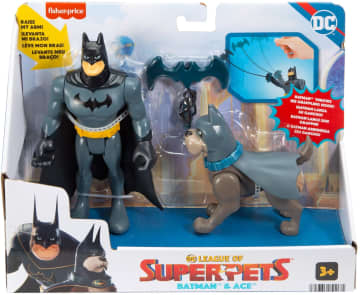 Fisher-Price DC League Of Super-Pets Batman & Ace the Hound Poseable Figure Set, 3 Pieces