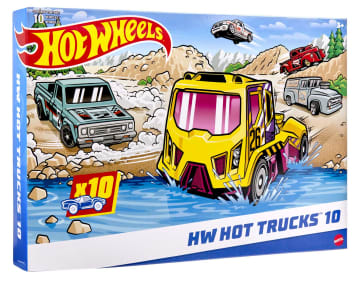 Hot Wheels Trucks 10-Pack Of Toy Semis, Construction, Pickup Trucks & More - Imagem 6 de 6