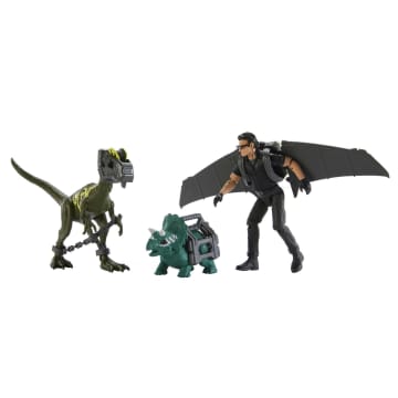 Jurassic Park Dr. Ian Malcolm Glider Figure Escape Pack & 2 Dinosaurs - Imagen 6 de 6