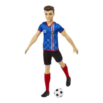 Ken Soccer Doll, Cropped Hair, #10 Uniform, Soccer Ball, Cleats, Socks, 3 & Up