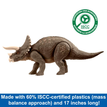 Jurassic World Triceratops Dinosaur Toy, Habitat Defender Figure - Imagen 2 de 6