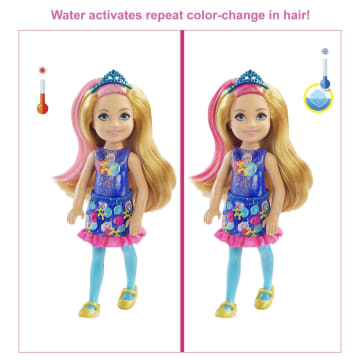 Barbie Chelsea Color Reveal Doll With Confetti Print & 6 Surprises