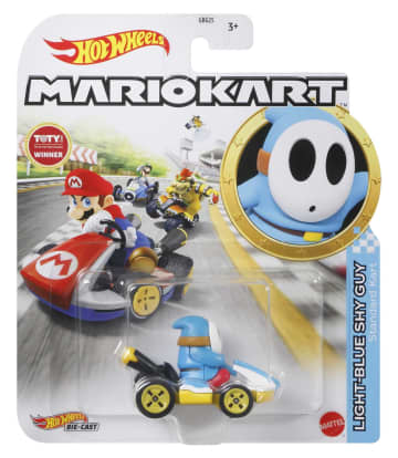 Hot Wheels Mario Kart Veículo de Brinquedo Kart Padrão Shy Guy Azul Claro - Imagen 4 de 4