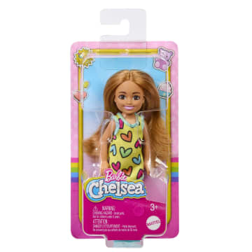 Barbie-Poupée Chelsea-Petite Poupée Avec Robe à Imprimé Cœurs Amovible Avec Cheveux Blonds et Yeux Bleus - Image 6 of 6