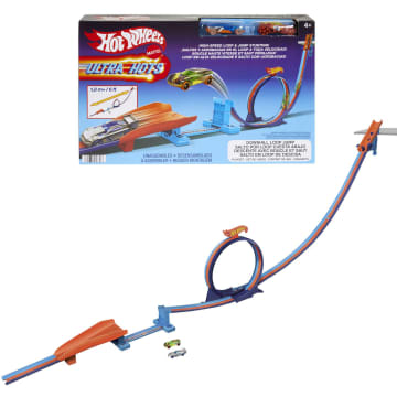 Hot Wheels Action Ultra Hots Downhill Loop Jump Track Set With 2 Cars