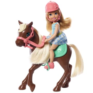 Barbie Club Chelsea And Horse 6-Inch Blonde Wearing Fashion And Accessories Doll Playsets