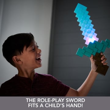 Minecraft Toys, Enchanted Diamond Sword For Role-Play, Lights & Sounds, Gift For Kids - Imagem 5 de 6