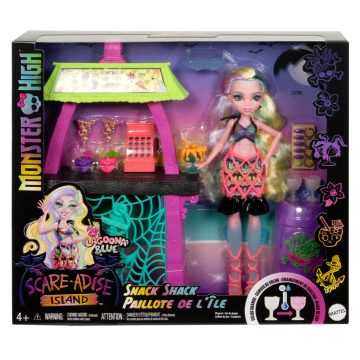 Monster High Lagoona Blue Fashion Doll And Playset, Scare-Adise Island Snack Shack With Food Accessories - Imagen 6 de 6