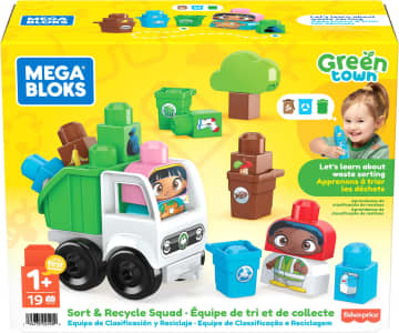 MEGA BLOKS Toy Blocks Sort & Recycle Squad With 2 Figures (17 Pieces) For Toddler
