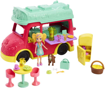 Polly Pocket Conjunto de Brinquedo Smoothies Food Truck 2 em 1