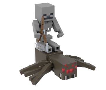 Minecraft Vanilla Figura de Brinquedo Pacote Esqueleto e Aranha de 3.25