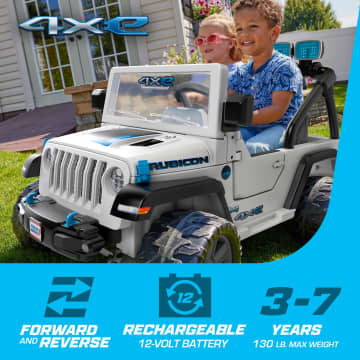 Power Wheels Jeep Wrangler 4Xe Ride-On Toy With Sounds And Lights, Preschool Toy