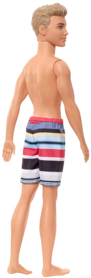 Barbie Ken Beach Doll Wearing Striped Swimsuit, For Kids 3 To 7 Years Old
