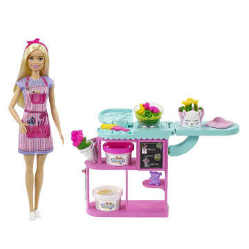 Barbie Career Florist Playset With Blonde Doll, Dough, Vases And More, Ages 3 Years And Up