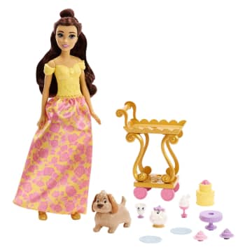 Disney Princess Toys, Belle’s Tea Time Cart Doll And Playset