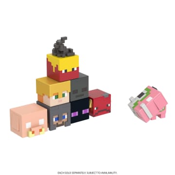 Minecraft Vanilla Figura de Acción Cabeza Mob Mini Steve en Armadura Netherita
