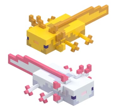 Minecraft Vanilla Figura de Brinquedo Axolotes ouro e branco 3.25"