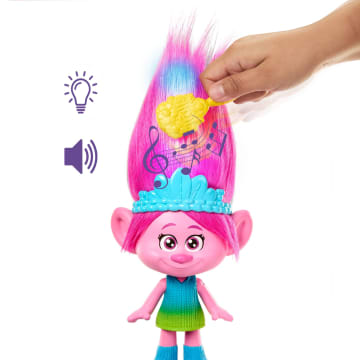Dreamworks Trolls Band Together Rainbow Hairtunes Poppy Doll, Light & Sound, Toys Inspired By the Movie - Imagem 5 de 6