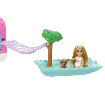 Barbie Chelsea 2-in-1 Camper Playset With Chelsea Small Doll, 2 Pets & 15 Accessories
