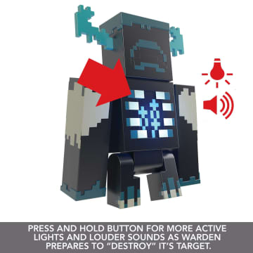 Minecraft Warden Action Figure Toy With Lights, Sounds And Accessories