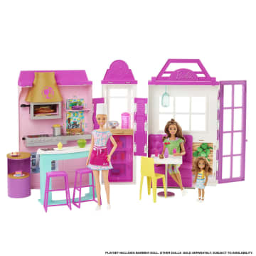 Barbie Doll Playset With 30+ Pieces, Cook ‘n Grill Restaurant, Travel Toy