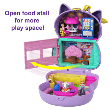 Polly Pocket Sushi Shop Cat Compact Playset With 2 Dolls & 12 Accessories