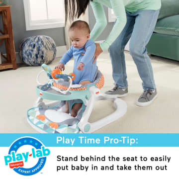 Fisher-Price Sit-Me-Up Floor Seat Portable Baby Chair With Snack Tray & Toys, Penguin Island