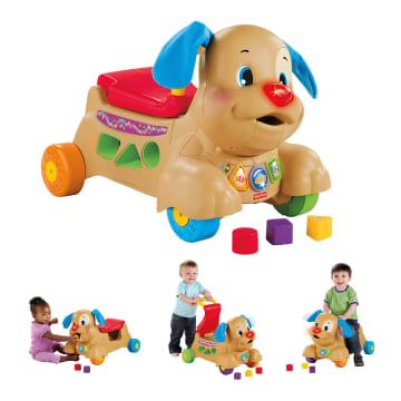 Fisher-Price Laugh & Learn Stride-To-Ride Puppy Musical Baby Walker & Toddler Ride-On Toy
