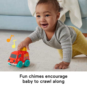 Fisher-Price Chime & Ride Fire Truck Push-Along Toy Vehicle For Infants With Fine Motor Activities