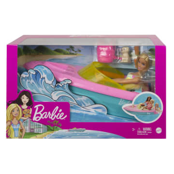Barbie Doll And Boat Doll Playset With Puppy And Accessories