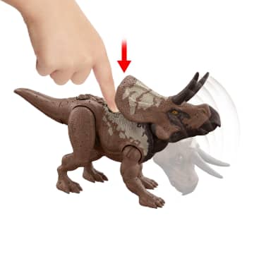 Jurassic World Dinossauro de Brinquedo Zuniceratops Mordida de Ataque