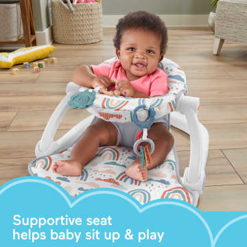 Fisher-Price Sit-Me-Up Floor Seat Portable Baby Chair With Toys, Rainbow Showers