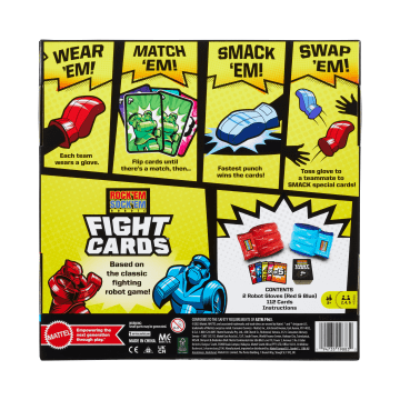 Rock ‘Em Sock ‘Em Robots Fight Cards Card Game With Two Boxing Gloves, Team Party Game - Image 6 of 6