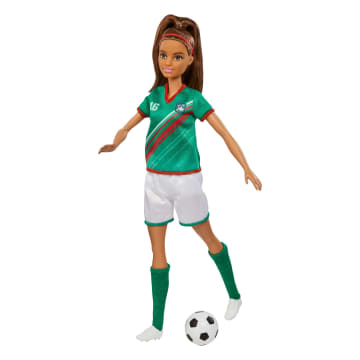 Barbie Soccer Doll, Brunette, #16 Uniform, Soccer Ball, Cleats,  Socks, 3 & Up