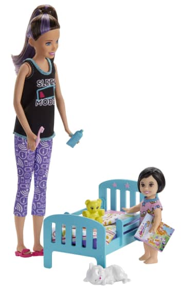 Barbie Skipper Babysitters Inc. Bedtime Playset With Skipper Doll, Toddler Doll And More