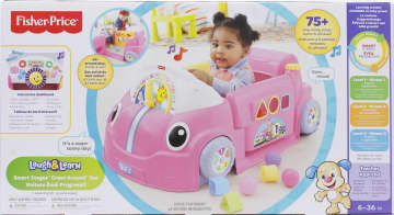 Fisher-Price Laugh & Learn Crawl Around Car, Electronic Learning Toy Activity Center For Baby, Pink