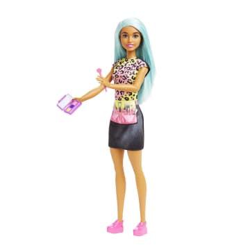 Barbie Makeup Artist Doll With Teal Hair And Career-themed Accessories Like Palette And Brush